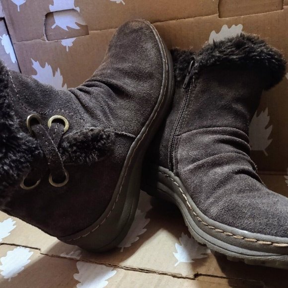 BareTraps Women's Adalyn Boot Brown Sueded Fur Lined Winter Shoe LN~Hardly Worn - Picture 9 of 12